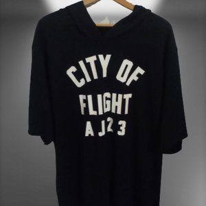 JORDAN-NIKE "CITY OF FLIGHT AJ23" Short-Sleeve Hooded Shirt  Mens 3XL NEVER WORN